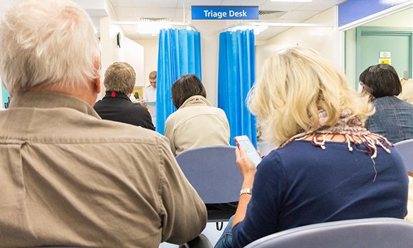 Waiting room at NHS health centre in London. Picture: Alamy