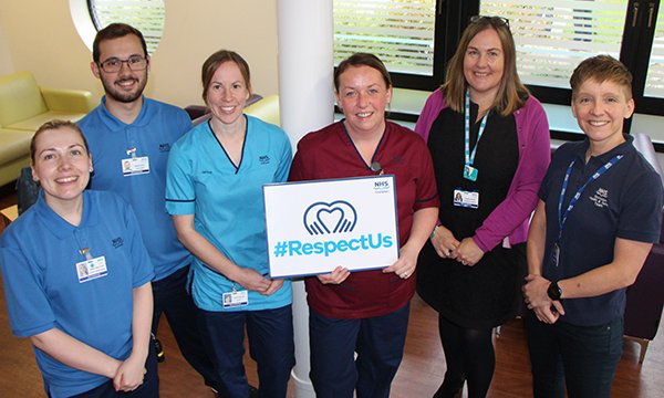 Royal Cornhill Hospital staff publicise their #RespectUs campaign