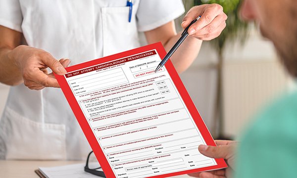 Image of do not resuscitate hospital order review form