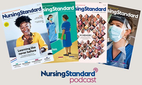 Montage of Nursing Standard images, showing four recent journal covers