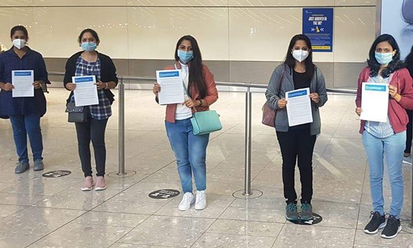 Nurses arriving in UK from India
