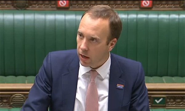 Matt Hancock speaking in parliament