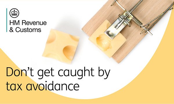Mousetrap illustration used in HMRC campaign called Don't Get Caught by Tax Avoidance