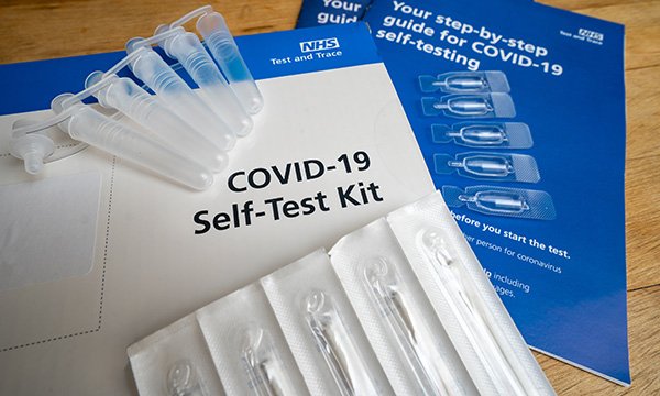 Picture shows COVID-19 testing kits