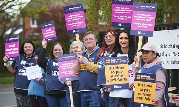 Nurses on the picket line at Harrogate Hospital: the deadline for the RCN strike ballot is very near and many have not voted