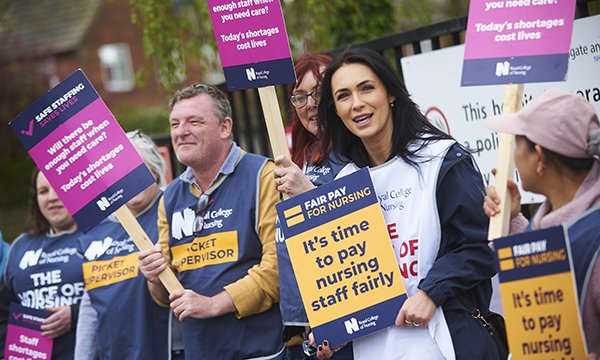 Striking nurses in Harrogate in May 2023 
