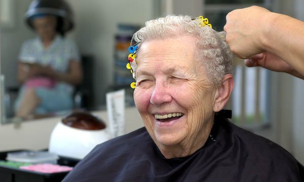 Hair care elderly salon