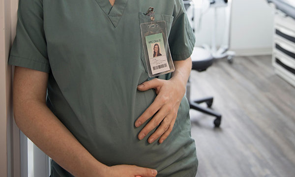 A pregnant healthcare worker