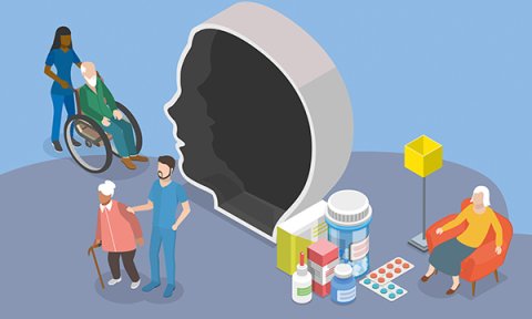 Illustration of antipsychotic medicine in dementia: a new antipsychotic medication toolkit offers advice and guidance, and aids nurses' decision-making when managing distressed behaviour