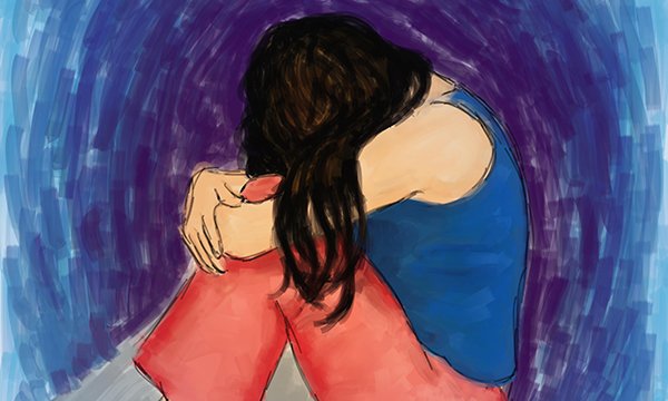 Illustration of female mental health service user who has been sexually abused