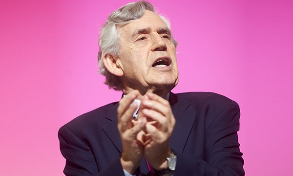 Former British prime minister Gordon Brown addresses RCN congress in Glasgow 2022