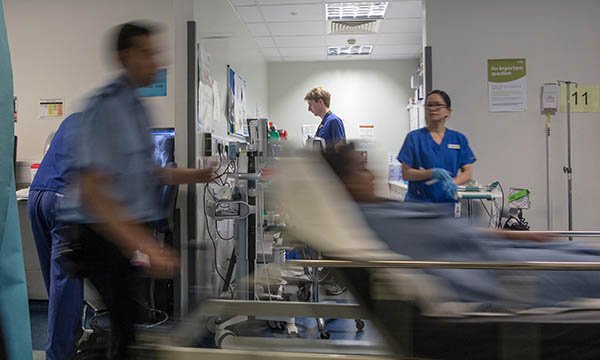 Staff in a fast-paced emergency department