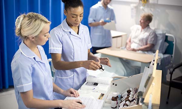 Nurses administering medications: most medication errors happen during the administration process