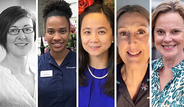 Five nurses explain why they chose cancer nursing, from left to right: Ethna McFerran, Jane Ewang, Mary Tanay, Michelle Kenyon and Emma Harnett 