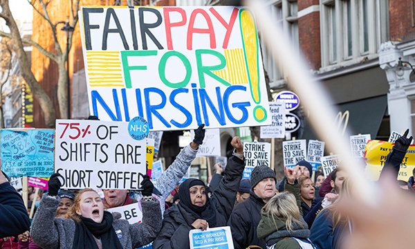 NHS nurses taking strike action in London, an online petition calls for all NHS staff on Agenda for Change contracts to get the full government pay deal