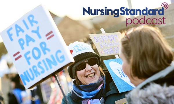 NHS nurses on an NHS pay strike picket line